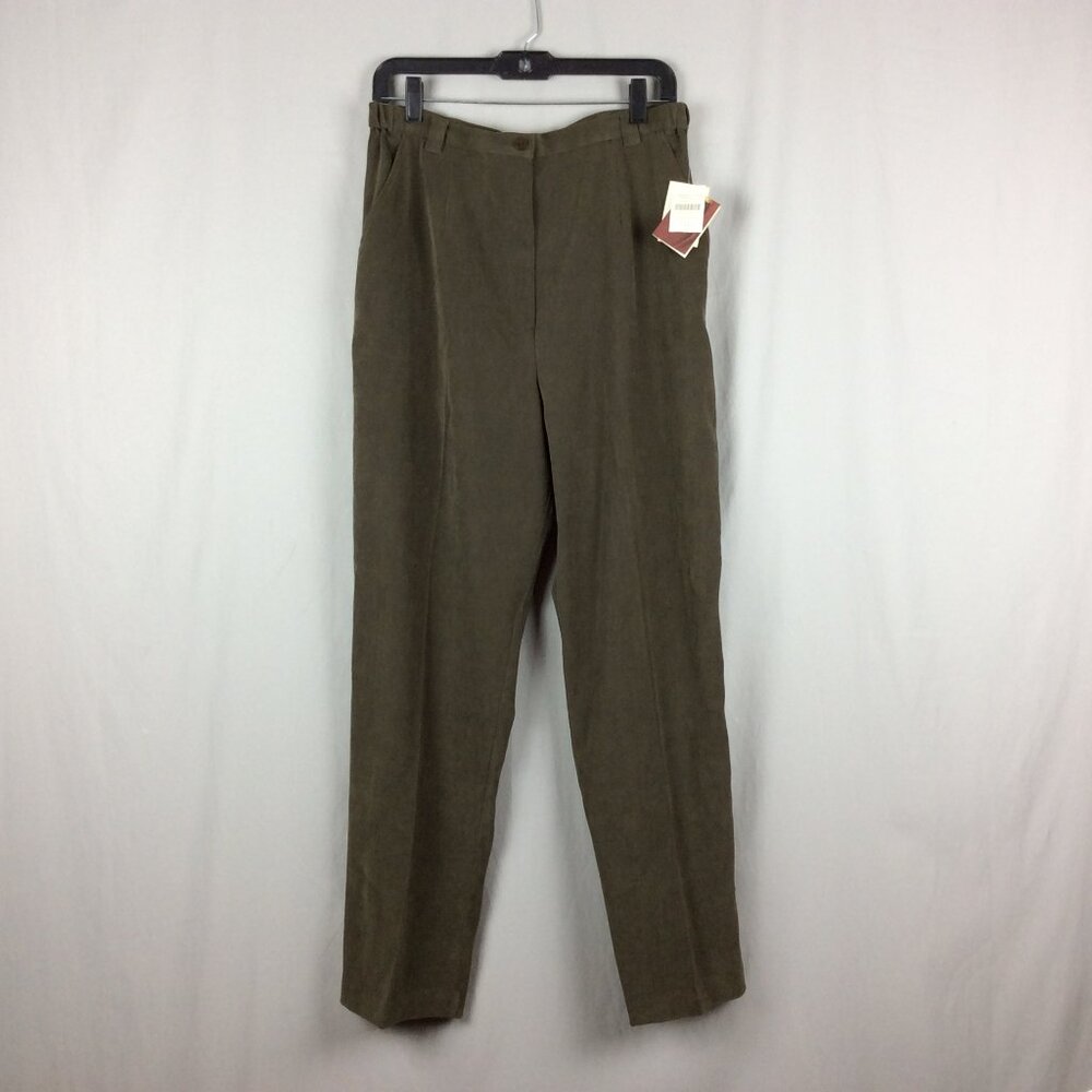 Vintage Forest Green Moleskin Tapered Pants Suede-like Coldwater Creek NWT 14